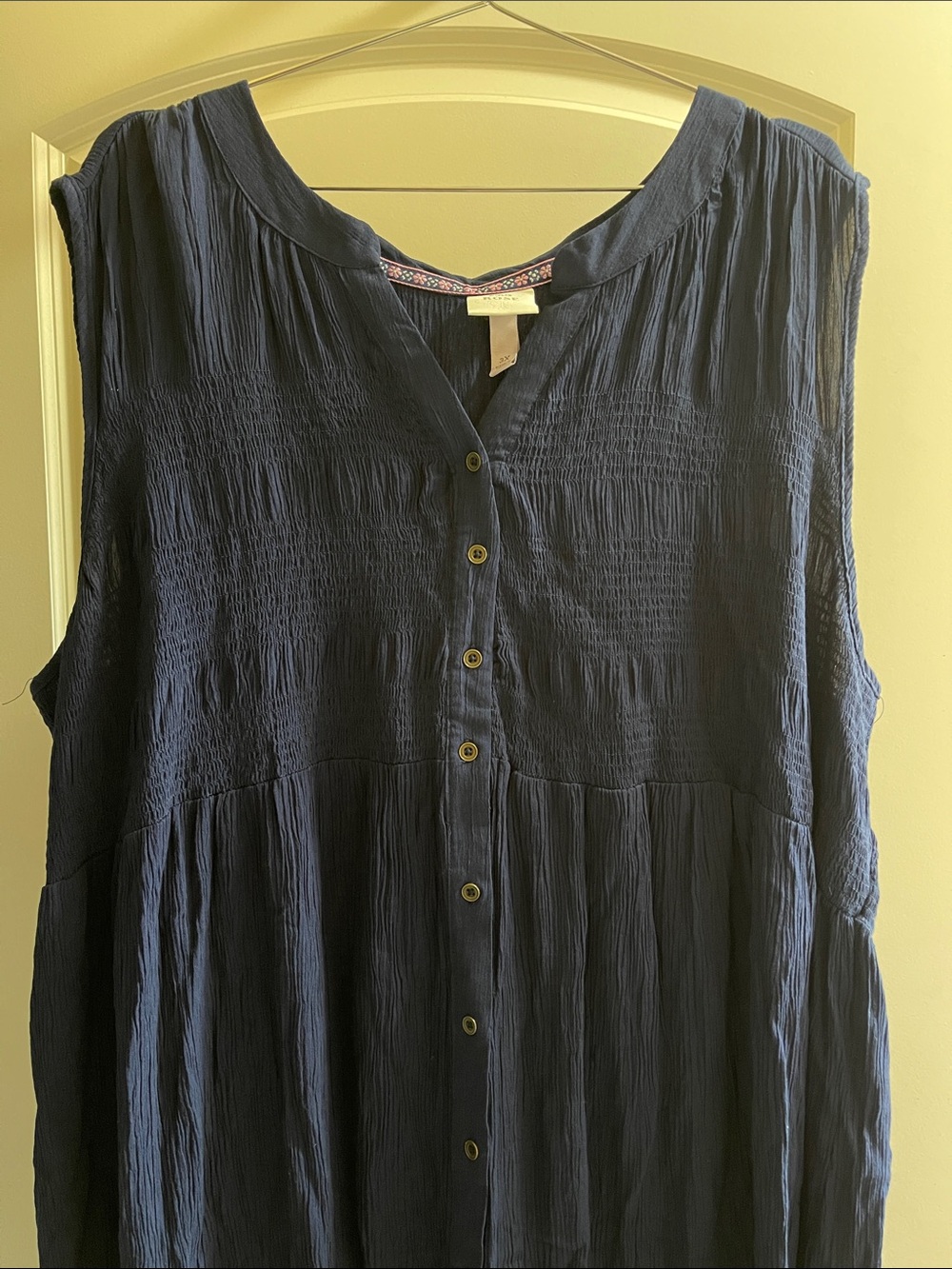 Blue Button-Front Maxi Dress - Picture 2 of 8
